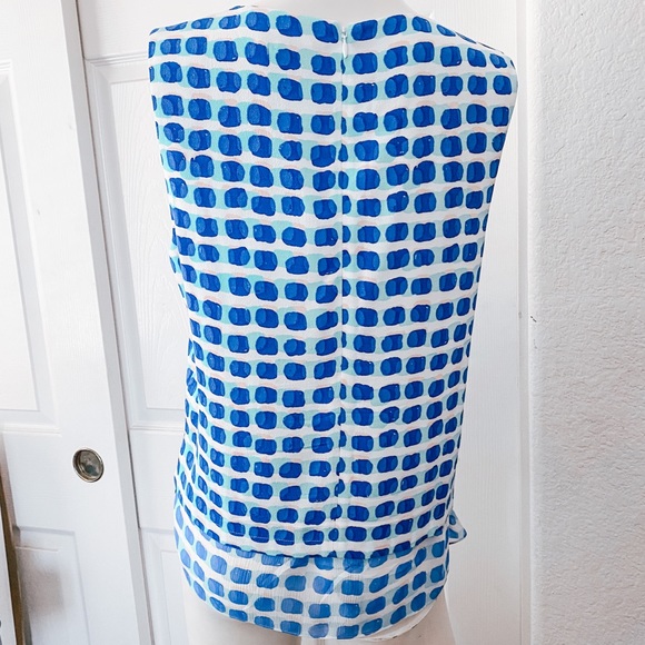 Kate Spade Abstract Blue White Tank Sleeveless Top - Picture 5 of 8